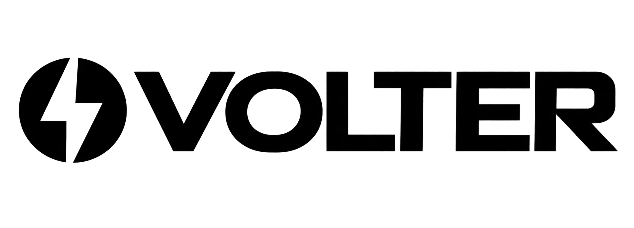 Enlarged black VOLTER logo on transparent canvas